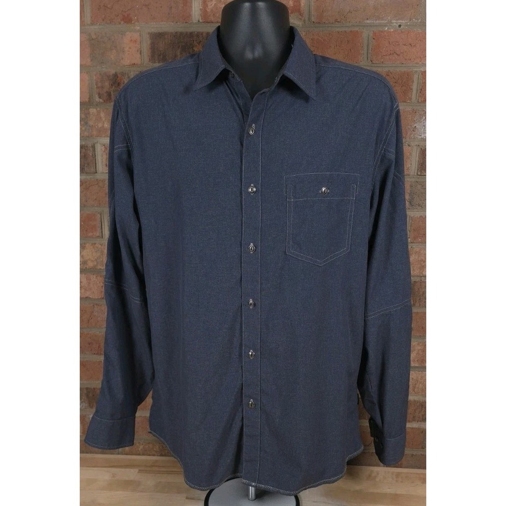 Kuhl Shirt Mens Large Uproar Long Sleeve Moisture Wicking Nylon Blend Blue